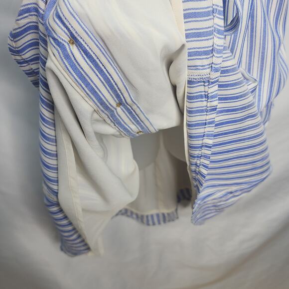 American Eagle Blue & White Striped Sleeveless Button Front Summer Dress Large - Picture 6 of 11